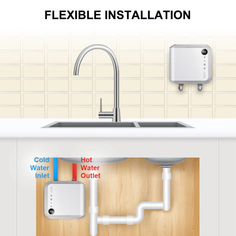 above or under sink water heater