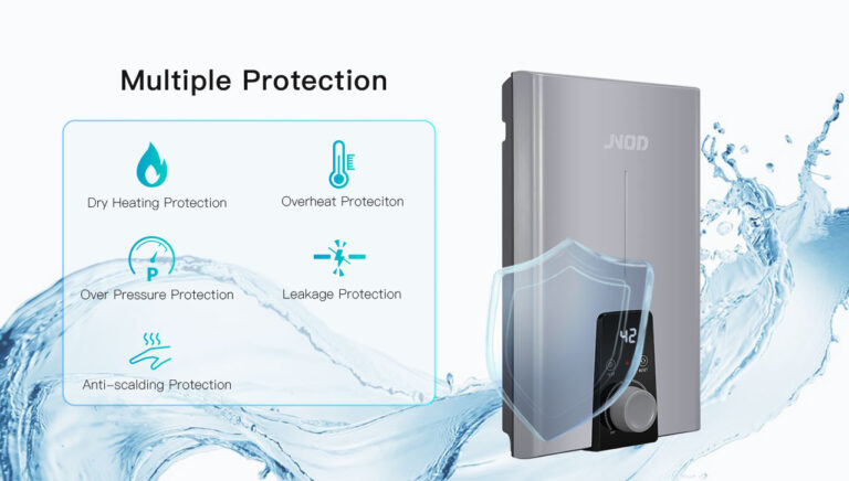 Электрический водонагреватель серии JNOD QA-K с плавным переключателем для постоянного потока горячей воды.