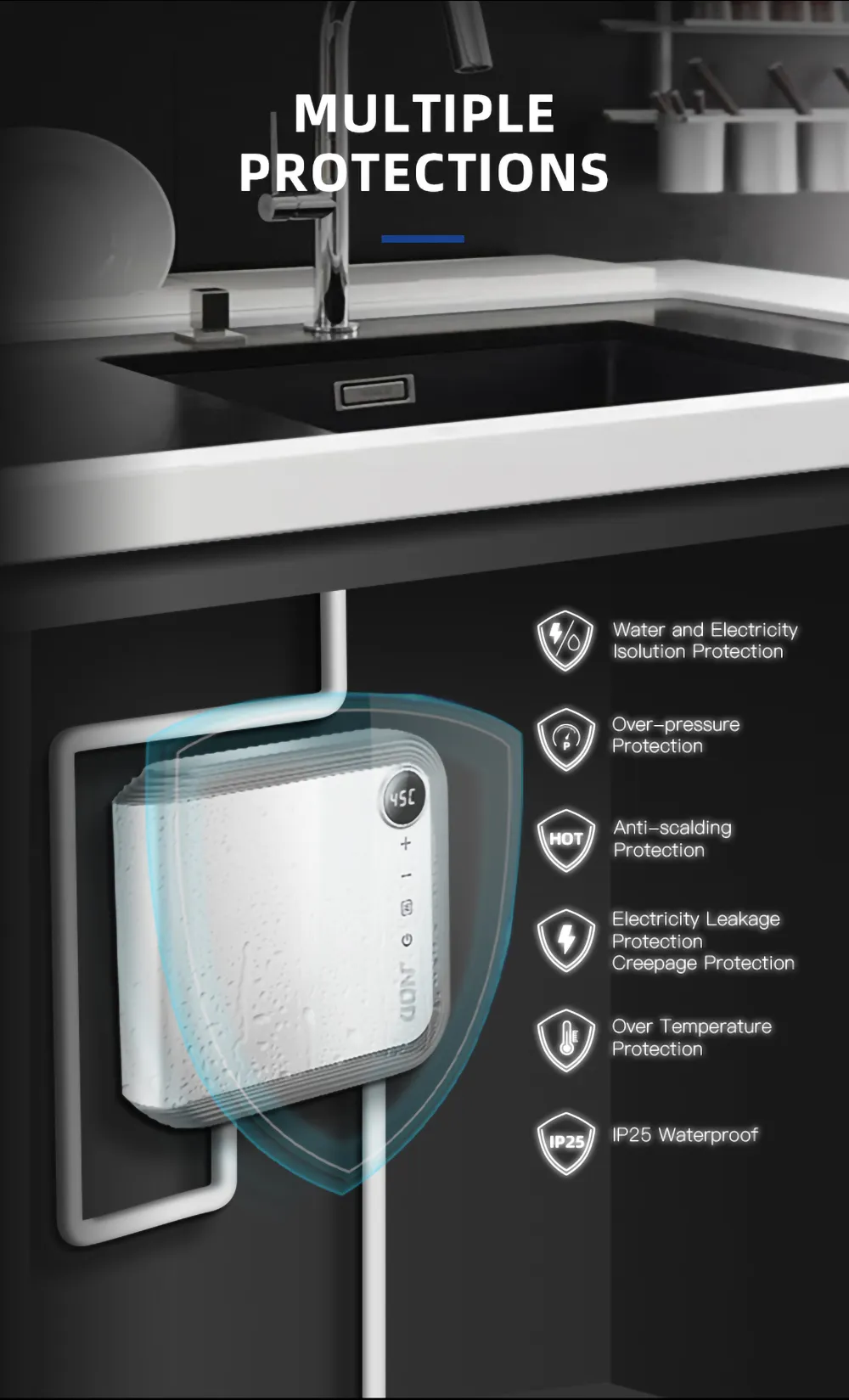 small kitchen water heater 3105