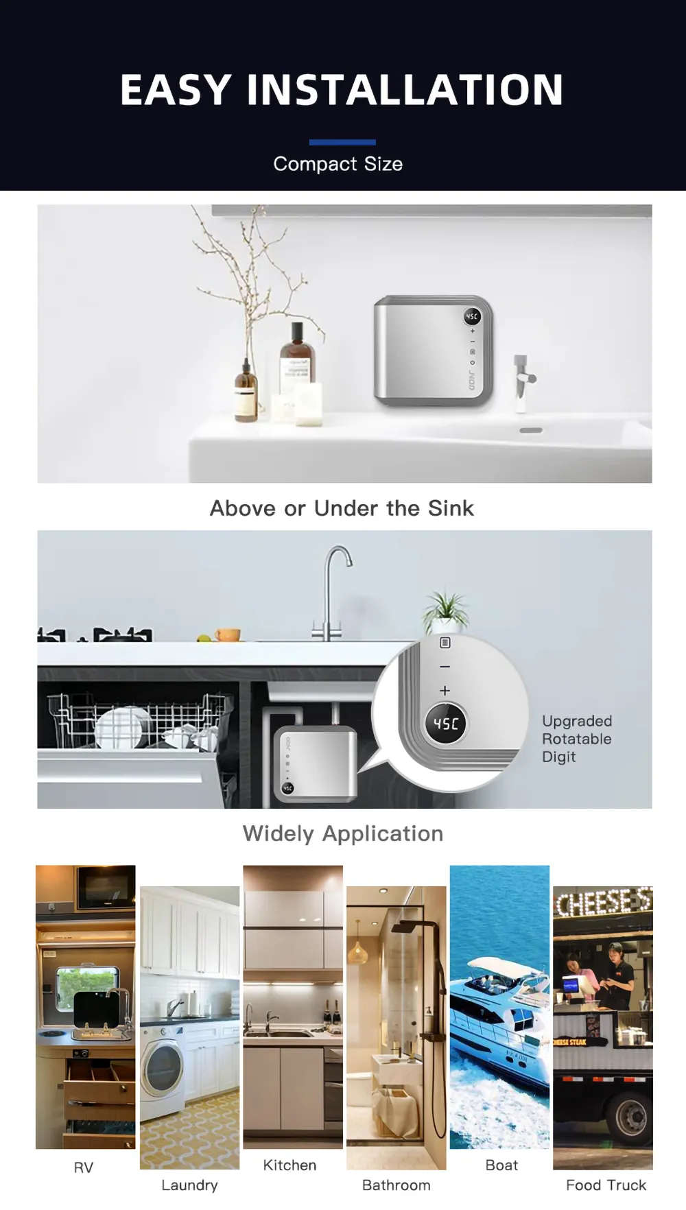 small kitchen water heater 3107