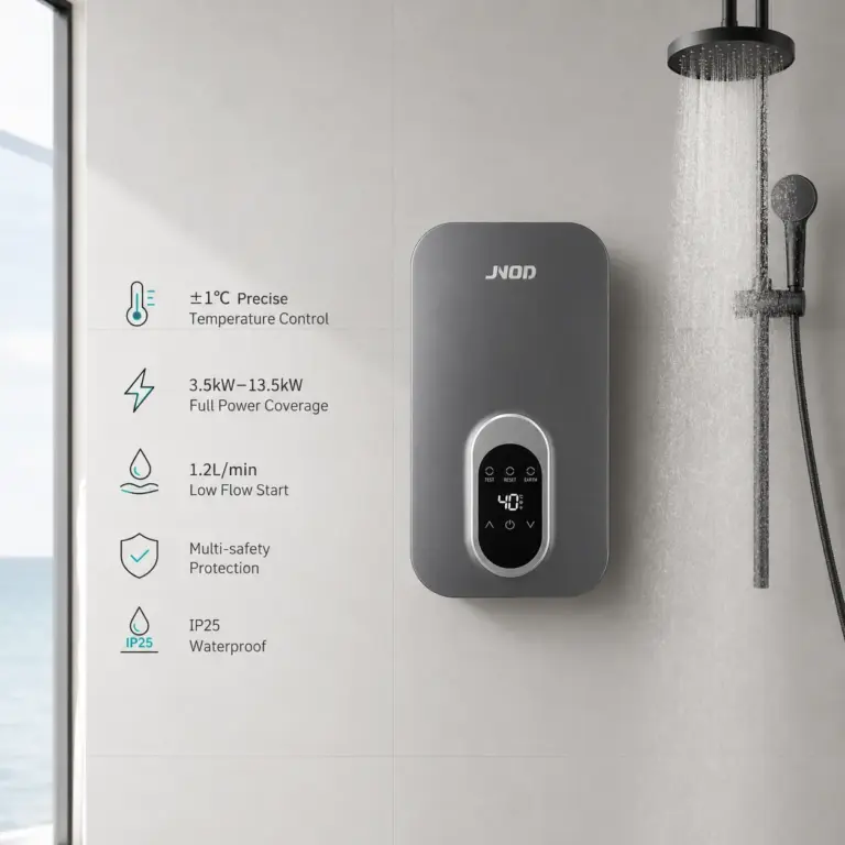 JNOD tankless electric water heater sizing guide for shower