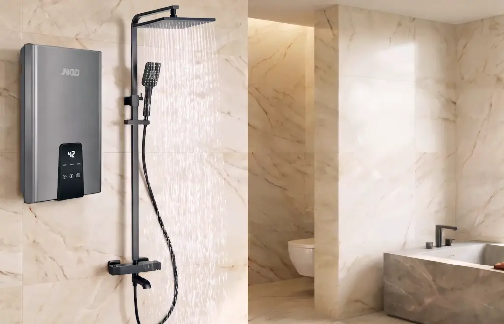 Calentador de agua sin depósito JNOD: ducha, bañera, cuarto de baño