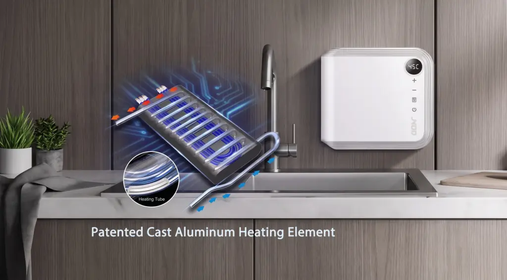 Patented Cast Aluminum Heating Element for JNOD Instant Electric Water Heater